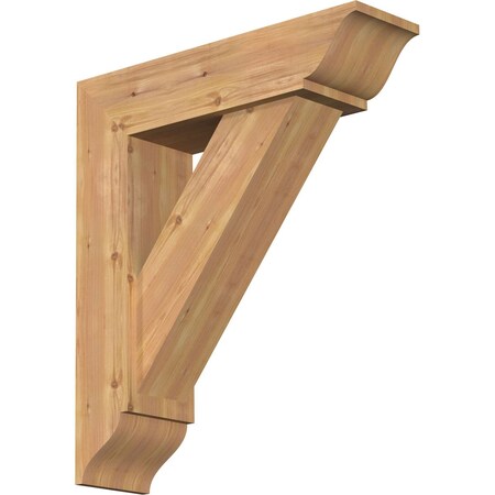 Ekena Millwork Traditional Traditional Smooth Bracket w/ Offset Brace, Western Red Cedar, 7 1/2"W x 28"D x 32"H BKT0806X28X32TRA01SWR